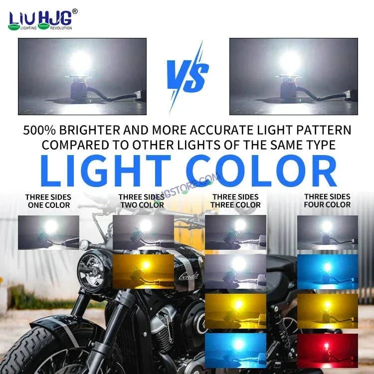 HJG M3 Mini 60W White/Yellow H4 Dual Beam New Model LED Bulb AC/DC Headlight LED Bulb White/Yellow Hi/Lo 60W H4 LED for Bike Car Light H4 LED with Fan Conversion Kit Hi/Lo Beam Headlight 12V/24V for Bike/Car, Set of 1, 6000 LM 60W, White/Yellow Hi/Lo - Biker.Store - www.biker.store