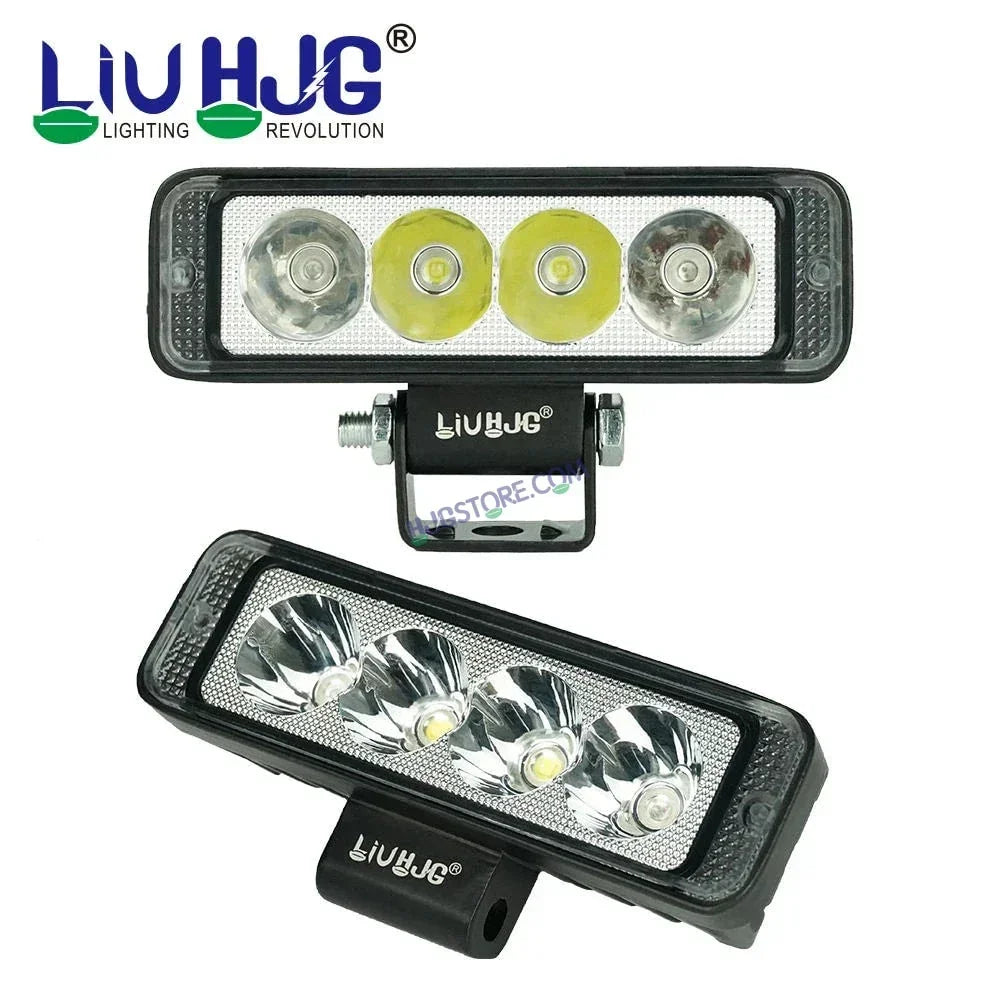HJG 4 LED with Red Blue Flash Strobe Fog Light for Bikes and Cars High Power, Heavy clamp and Strong aluminum. (4 LED Fog Single) White, Red Blue Strobe Flash - Biker.Store - www.biker.store