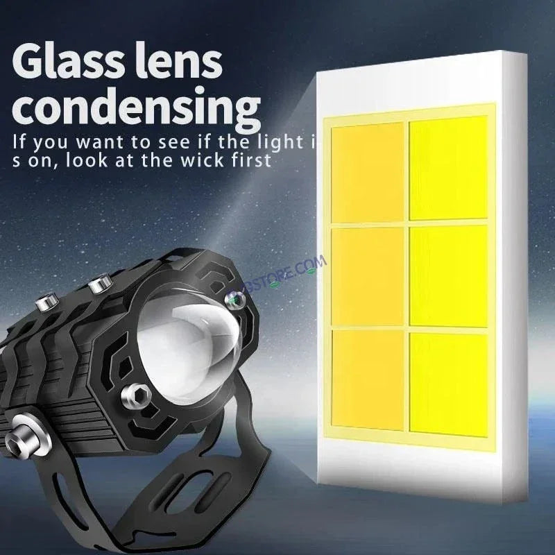 HJG Laser Lens Drive LED Fog Light Bulb Lamp For Cars and Motorcycles Dual Color (White & Yellow) With Cooling Fan 1pc HJG Laser Lens Drive - Biker.Store - www.biker.store