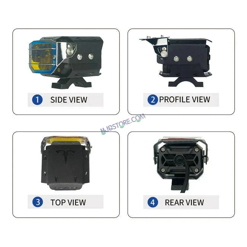 HJG Transformer 1 LED Projector Foglight 100W with Fixed Yellow Filter Cap Wide Spread White/Yellow 100W 2pc Foglight Ultra Wide Dual Intensity LED Driving Fog Lights 3000K/6500K Universal For All Cars & Bikes LIU HJG Transformer 1 LED Foglight, Pack of 2 - Biker.Store - www.biker.store