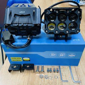 HJG ORIGINAL 180W 6 Future Lens MEGA DRIVE Fog Light For Bike/Car/Thar/Jeep ( Cool White, 90W each * 2 = 180W Total ) - Pack of 2 - Biker.Store - www.biker.store