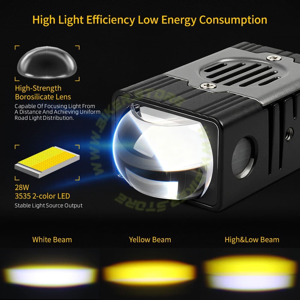 Genome Flash Pro Combo 200W 8-Piece LED Car Grille Lights Kit | 1-Inch Stealth Pods | Dual Color 3000K Yellow Low & 6000K White High Beam | Includes Wireless Remote & Wiring Harness - Biker.Store - www.biker.store