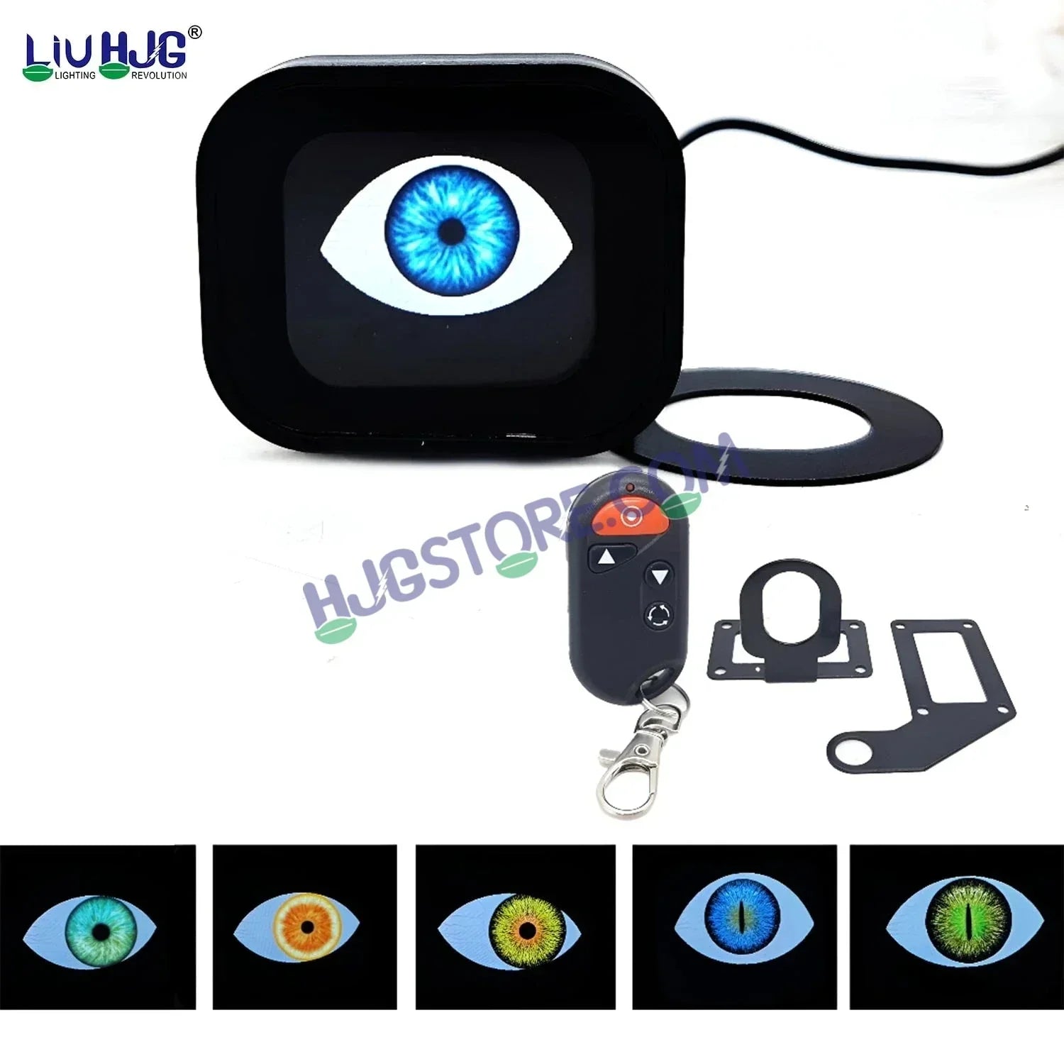 HJG New Eye Light Remote Control Animated Eye with Multiple Modes Remote For Decor Universal for Car and Bike Eye Light with Flashing Handle Light Multi Color Universal for Motorcycle, Car, SUV Pack of 1 Eye Light HJG Eye Light Type 1, Animated Eye Light - Biker.Store - www.biker.store