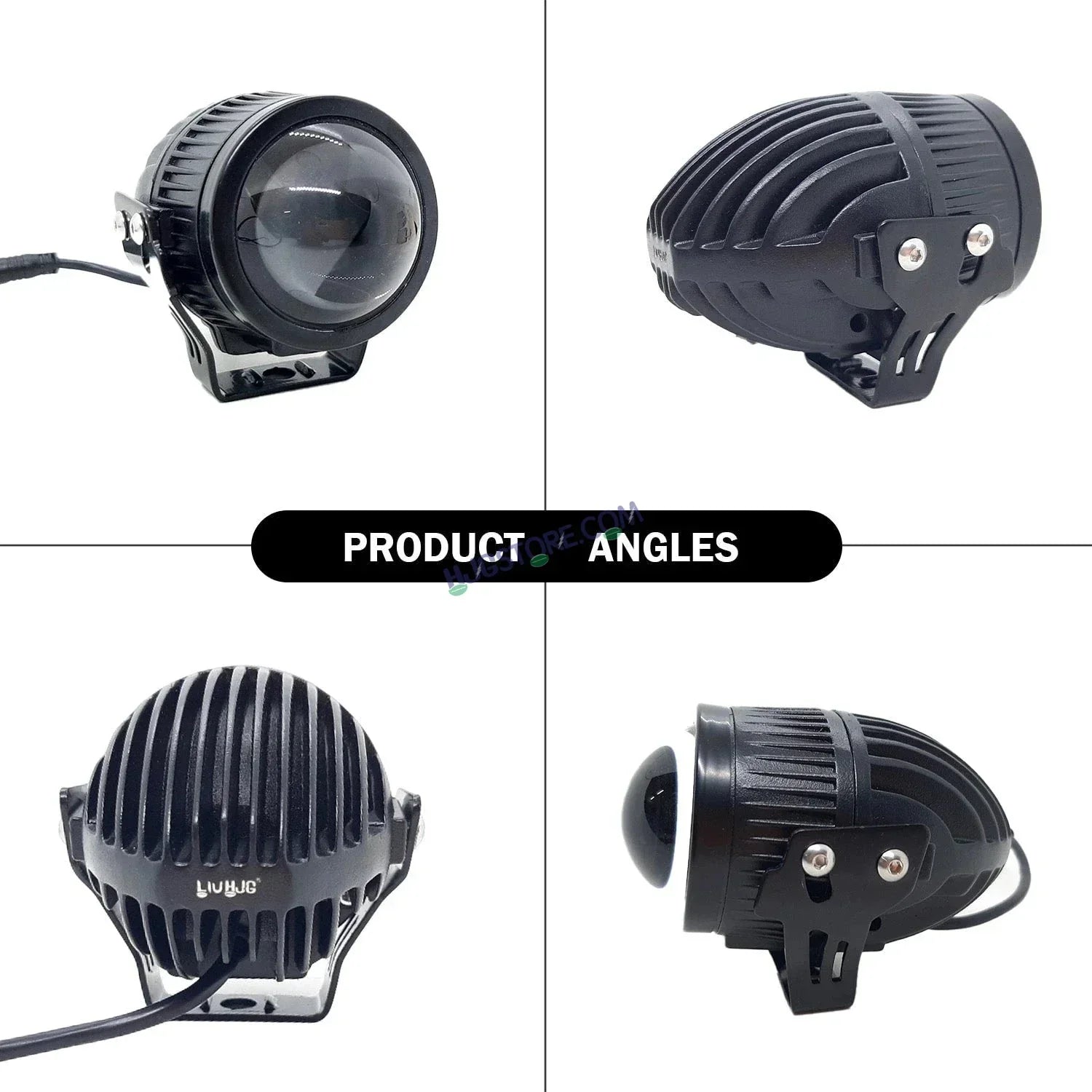 HJG New J37 Single Projector Lens 2pc Foglight Single LED Projector Fog Lens 60W with Red DRL Foglight Ultra Wide Dual Intensity LED Fog Lights White/Yellow/Red DRL Projector (60W) Universal For All Cars & Bikes LIU HJG J37 Projector Lens Power Efficient - Biker.Store - www.biker.store