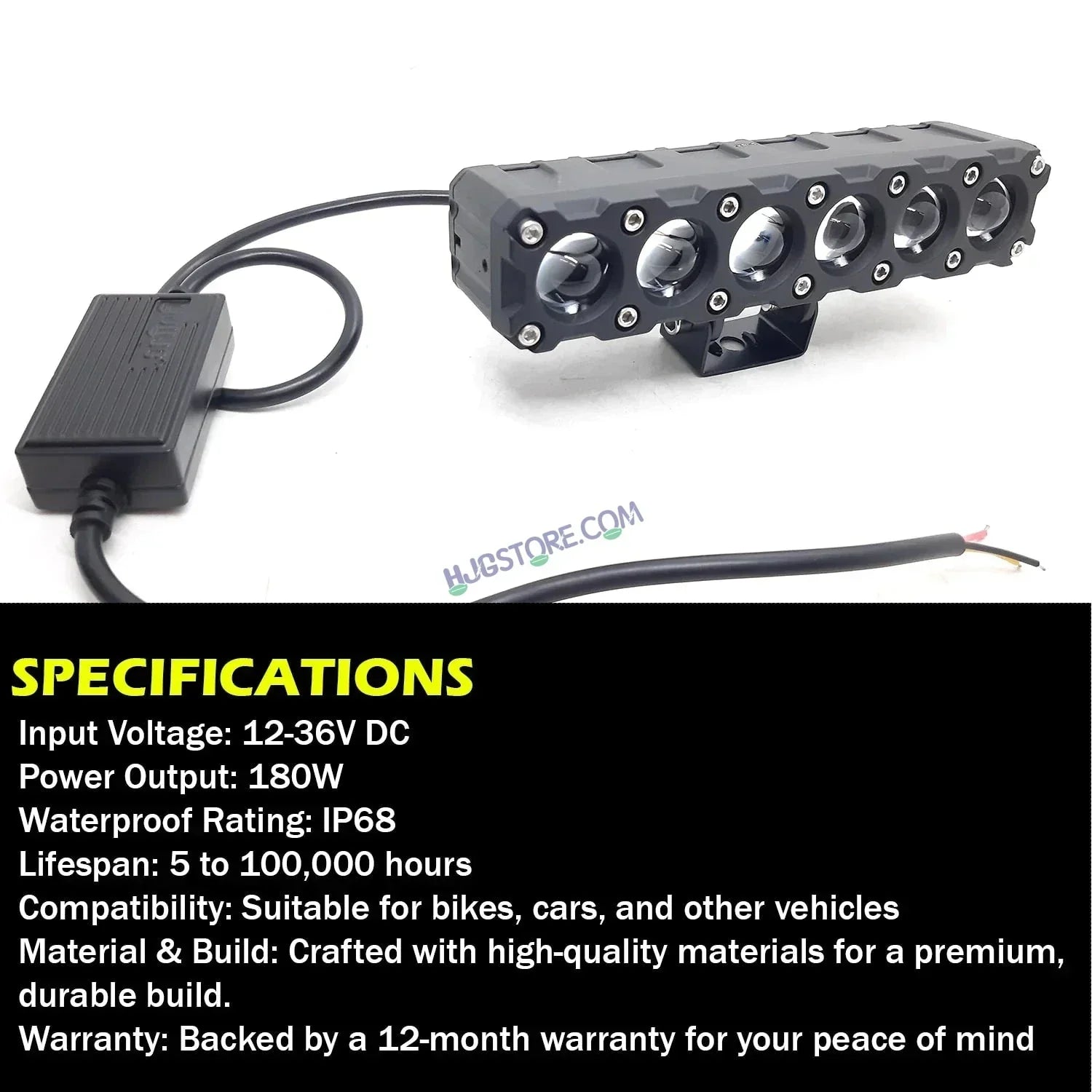 LIUHJG LIU HJG Future Eyes 6 Lens Heavy 180W 6 Lens MEGA DRIVE Fog Light For Bike/Car/Thar/Jeep ( Cool White, 90W each * 2 = 180W Total ) - Pack of 2 HJG Future Eyes 6 Lens - Biker.Store - www.biker.store