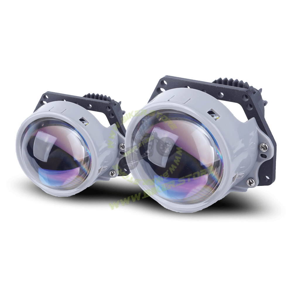 Genome 3.0″ Lazer Pro Bi-LED Car Foglamp Projector (With Silver Bezels, White Halos) 3 Inch Car Foglamp - Biker.Store - www.biker.store