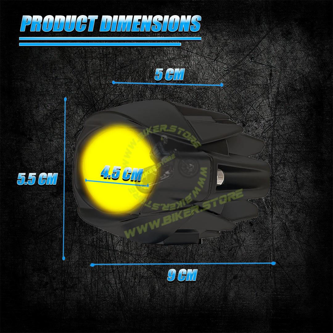 MOTO GENIUS CAT EYE SINGLE LED WITHOUT HARNESS Auxiliary FOG light Dual Color DRL LED Laser Shooting light 9–80V | Off-Road Spotlamp for Truck, Motorcycle, Boat & Vehicles | High Intensity Spotlight - Biker.Store - www.biker.store