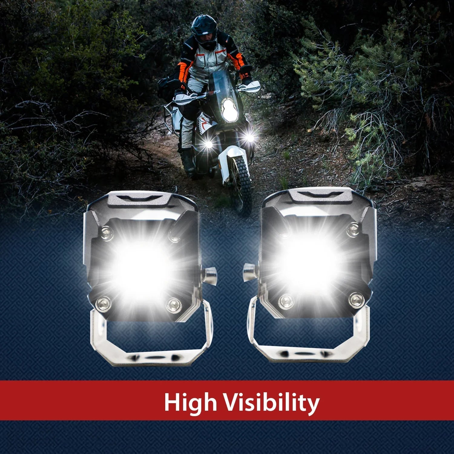 HJG 120W Mini LED Fog Projector Fog Light LED Work Light Fog Lamp Dual Color Motorcycle Lights Spot Light High beam/Low beam Electric Cars (Headlights) (12-80V DC – 60W) - Biker.Store - www.biker.store