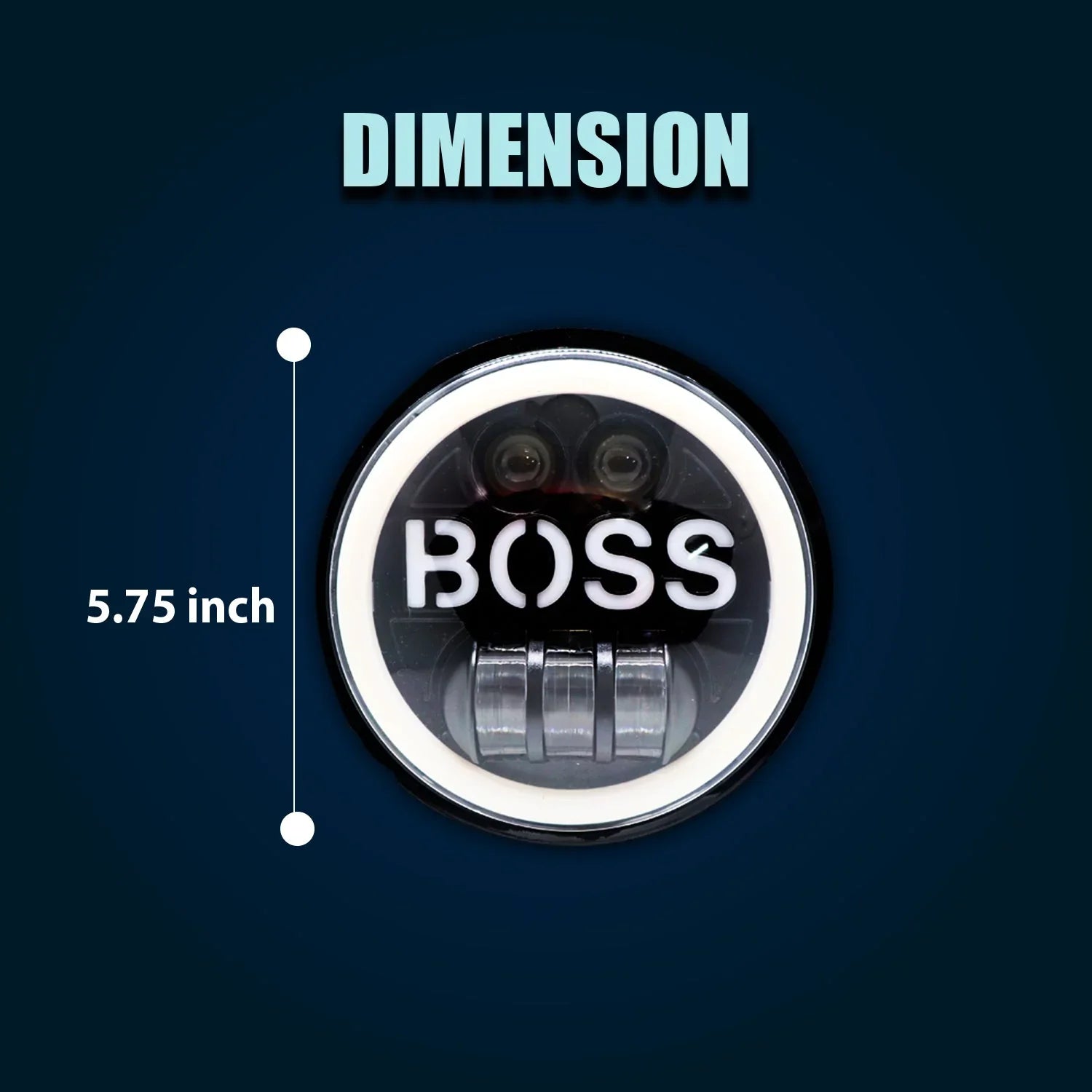 5.75 Inch LED Round Boss Headlight With DRL