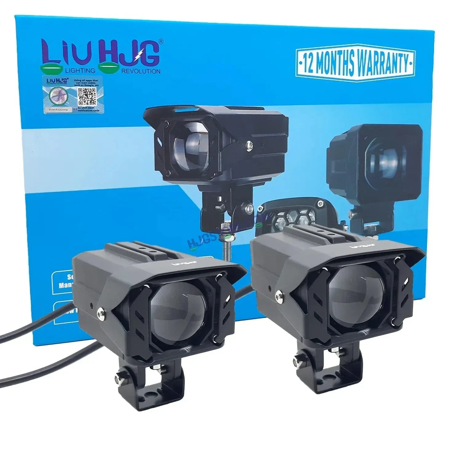 HJG Red Devil Projector Original 200W Projector Lens Fog LED Laser Projector HJG Fog Light with Red Devil Lens 200W Red/White (Low and High Beam) MEGA DRIVE Fog Light For Bike/Car/Thar/Jeep/SUV/Universal ( Cool White with Red Devil DRL ) - Pack of 2 - Biker.Store - www.biker.store