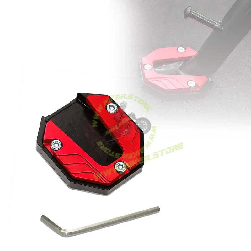 MG Universal Aluminum Two Wheeler Kickstand Extender | Side Stand Extension Pad Support Plate | Anti-Skid Enlarged Base Foot for Scooty Stability - Biker.Store - www.biker.store