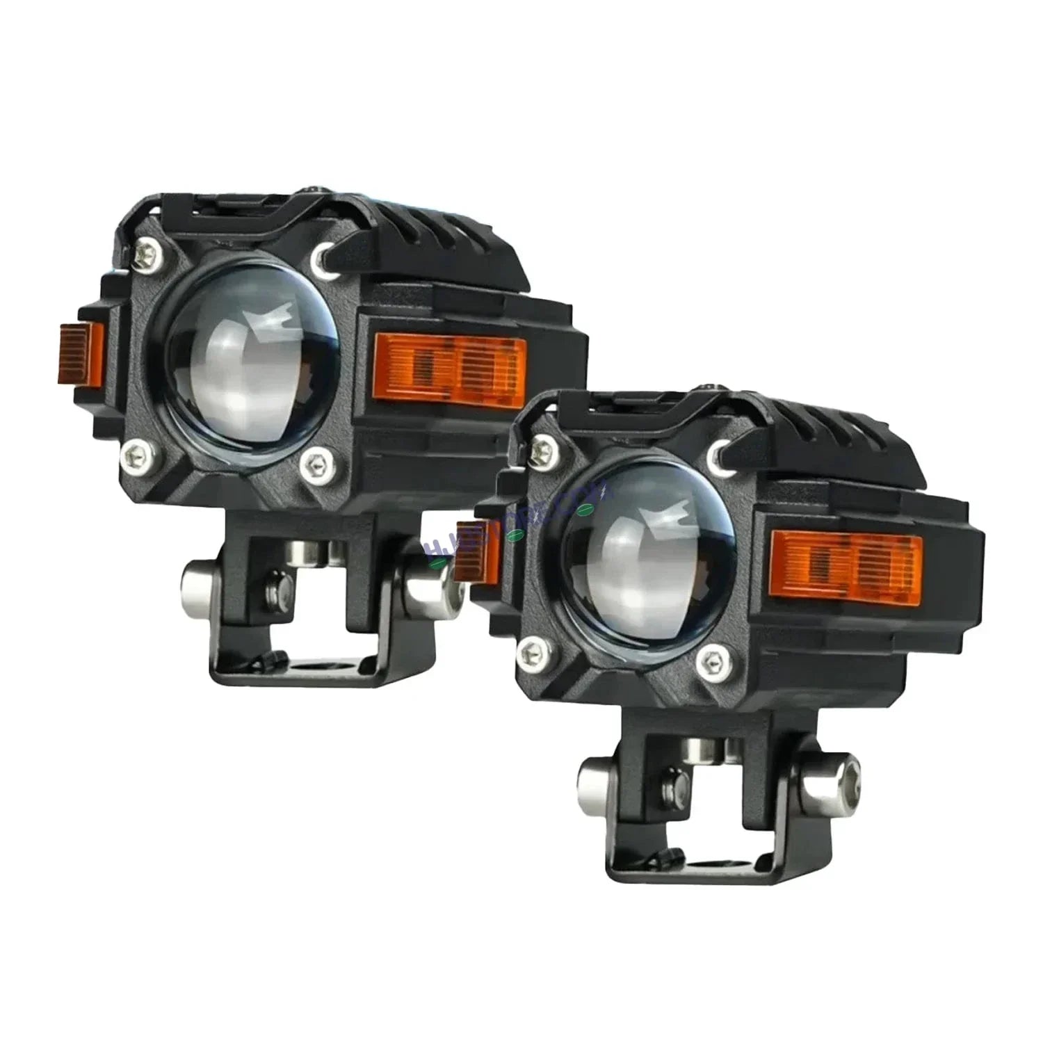 HJG Hazard Single Lens Foglight with Wiring Kit 80W New Model with Red Orange Hazard DRL Foglight Ultra Wide Dual Intensity LED Fog Lights White/Yellow (2*40W= 80W Total) Universal For All Cars & Bikes LIU HJG Hazard S59 1 Lens Fog with Wiring Harness Kit - Biker.Store - www.biker.store