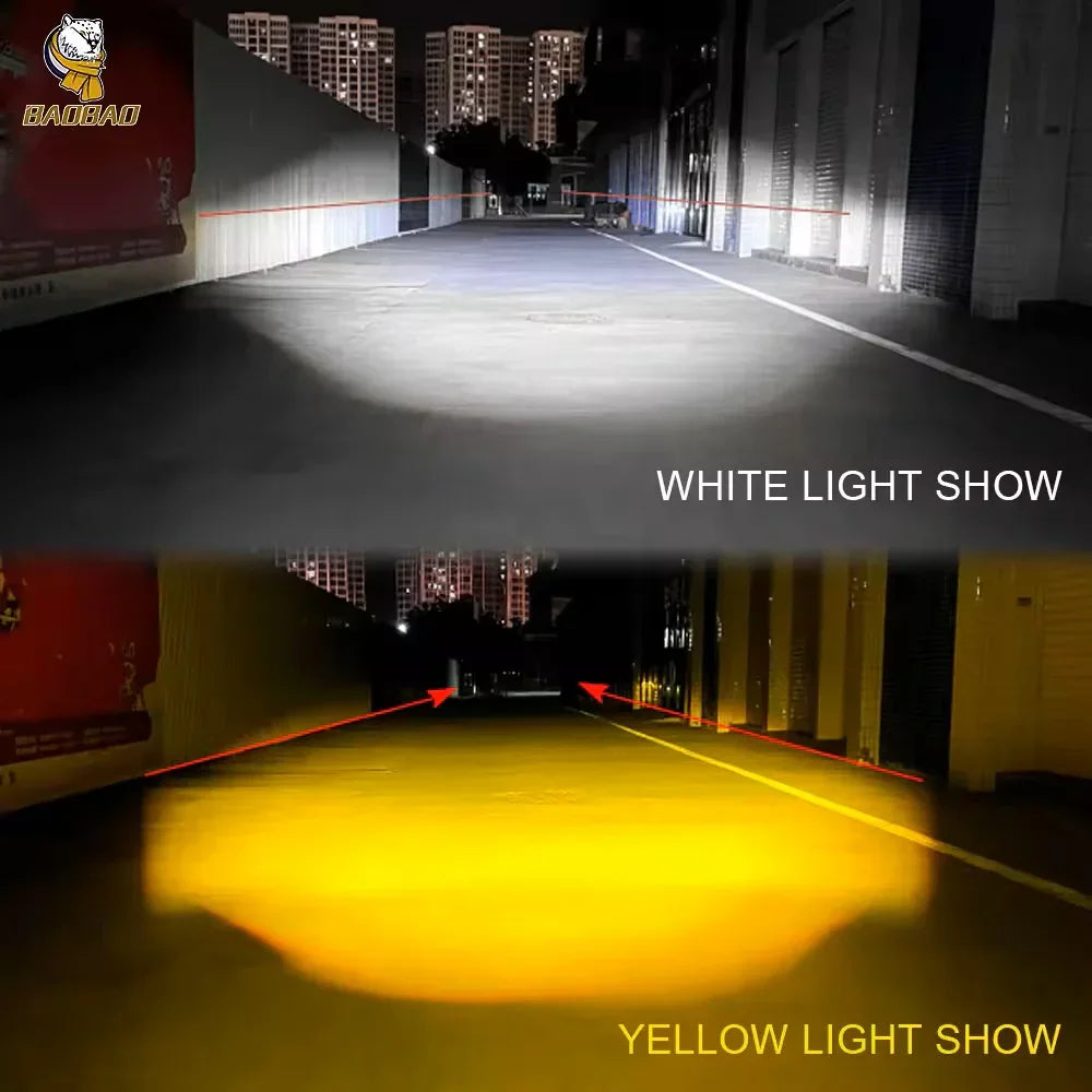 BAOBAO BB1284 LED Spotlight Lens Dual Color Fog Light For Motorcycle - Biker.Store - www.biker.store