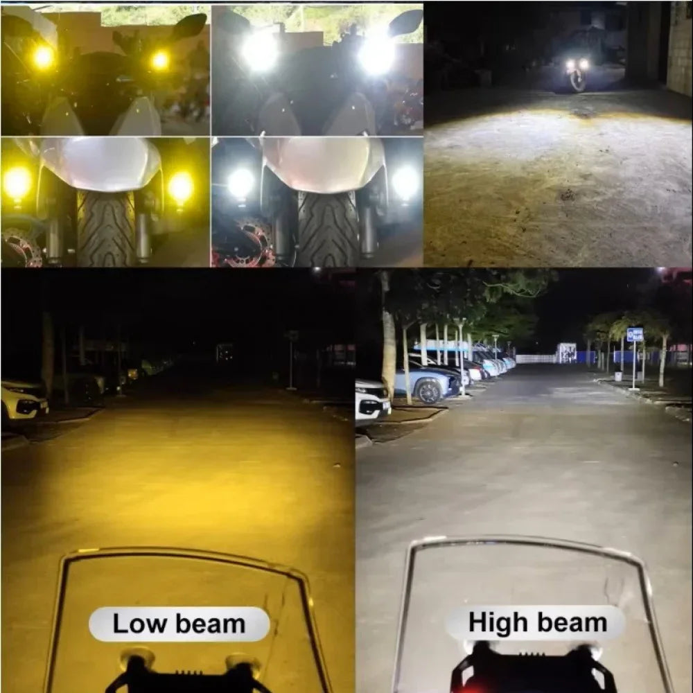 BAOBAO BB1284 LED Spotlight Lens Dual Color Fog Light For Motorcycle - Biker.Store - www.biker.store