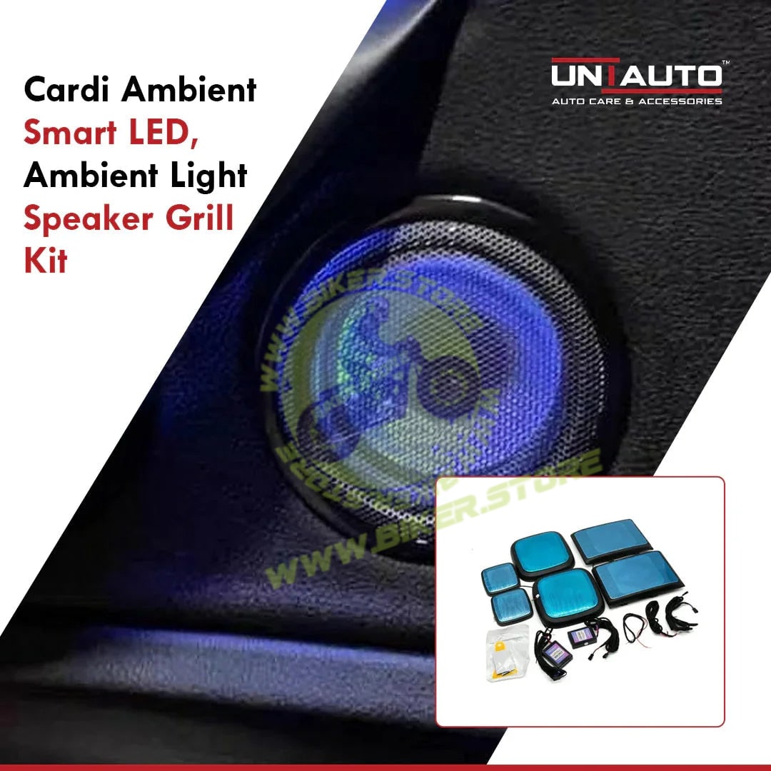 Cardi Ambient Smart LED, Ambient Light Speaker Grill Kit for Interior Car Lighting, Atmosphere Lamp K3/K4 Plus 7th Gen, 6-in-1, For THAR proper fit | With App control - Biker.Store - www.biker.store