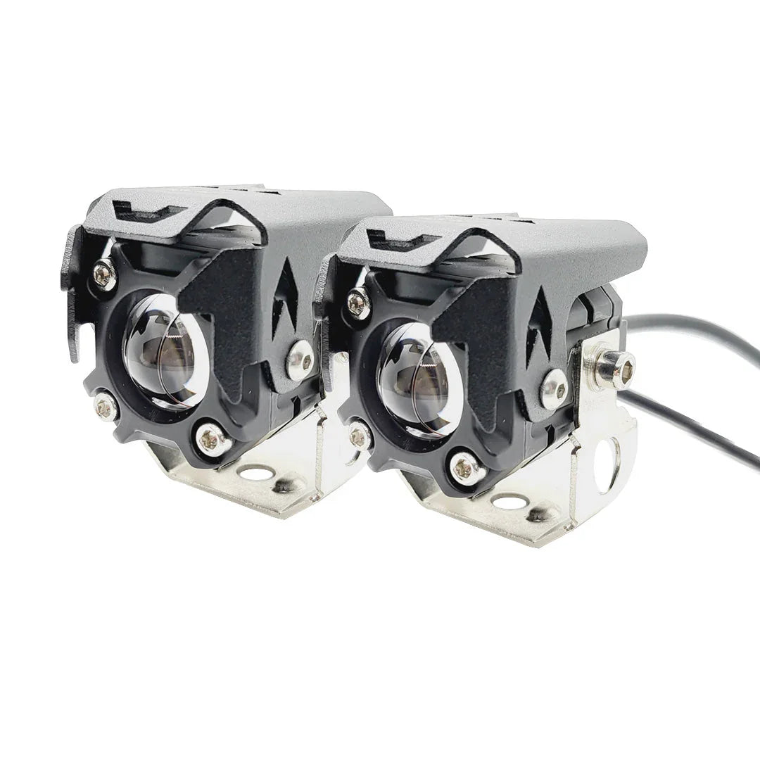 HJG 120W Mini LED Fog Projector Fog Light LED Work Light Fog Lamp Dual Color Motorcycle Lights Spot Light High beam/Low beam Electric Cars (Headlights) (12-80V DC – 60W) - Biker.Store - www.biker.store