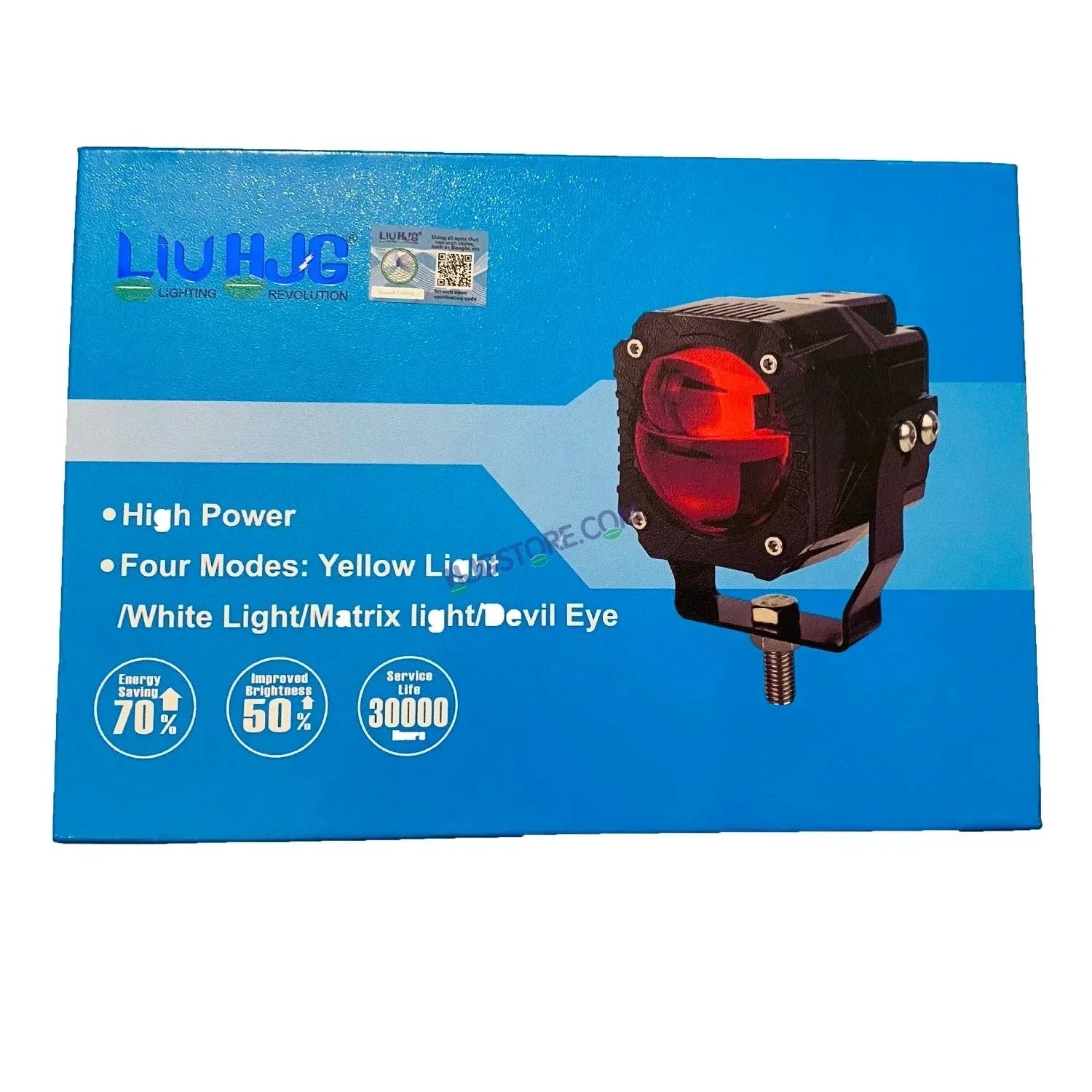 HJG Gorilla Fog Dual Lens 120W Gorilla Projector Foglight New Model with Power Adaptor Foglight Ultra Wide Dual Intensity LED Driving Fog Lights White/Yellow (2*60W = 120W Total) Universal For All Cars & Bikes LIU HJG Gorilla Projector Fog with Red DRL - Biker.Store - www.biker.store
