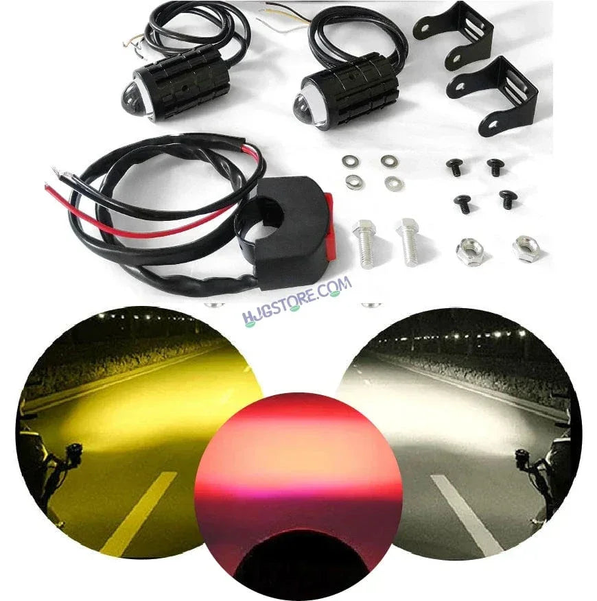 HJG Mini Devil Spot Light with Red DRL, White, Yellow Light Car Motorcycle Truck Off Road 20w Spot Fog Lights Driving Spotlight HJG Original Spot Light Fog light Devil Mini Drive, Pack of 2 - Biker.Store - www.biker.store