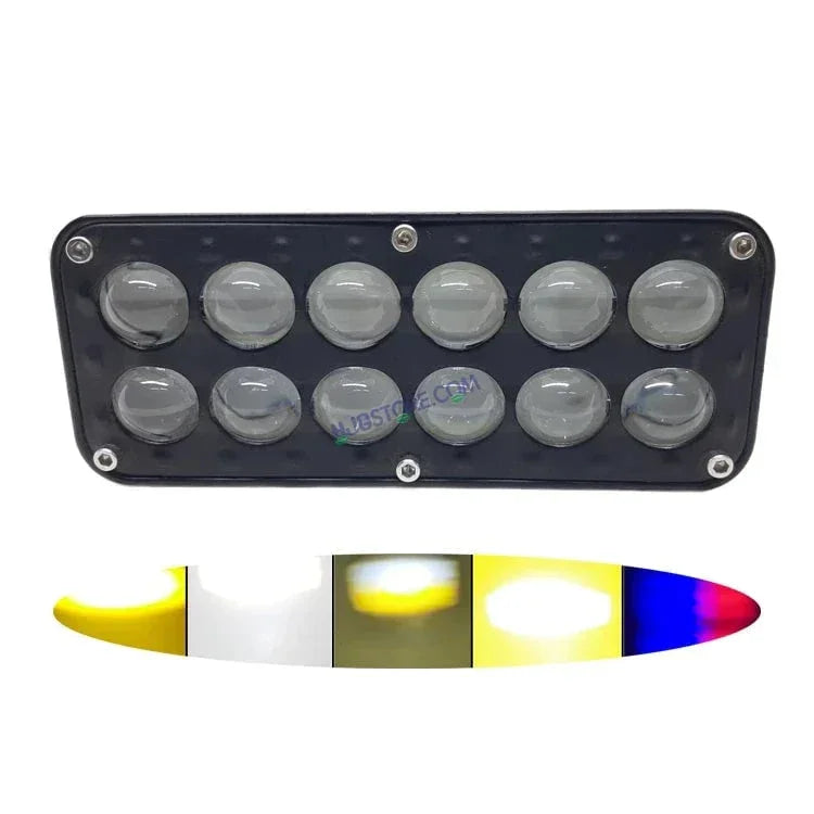HJG 12 LED Red Blue Foglight with 5 Modes and Red Blue Flash DRL 12 LED Foglight Light Red Blue Flashing Light Multiple Connecting White, Yellow, White + Yellow, Flash, Red Blue Flash HJG - Biker.Store - www.biker.store