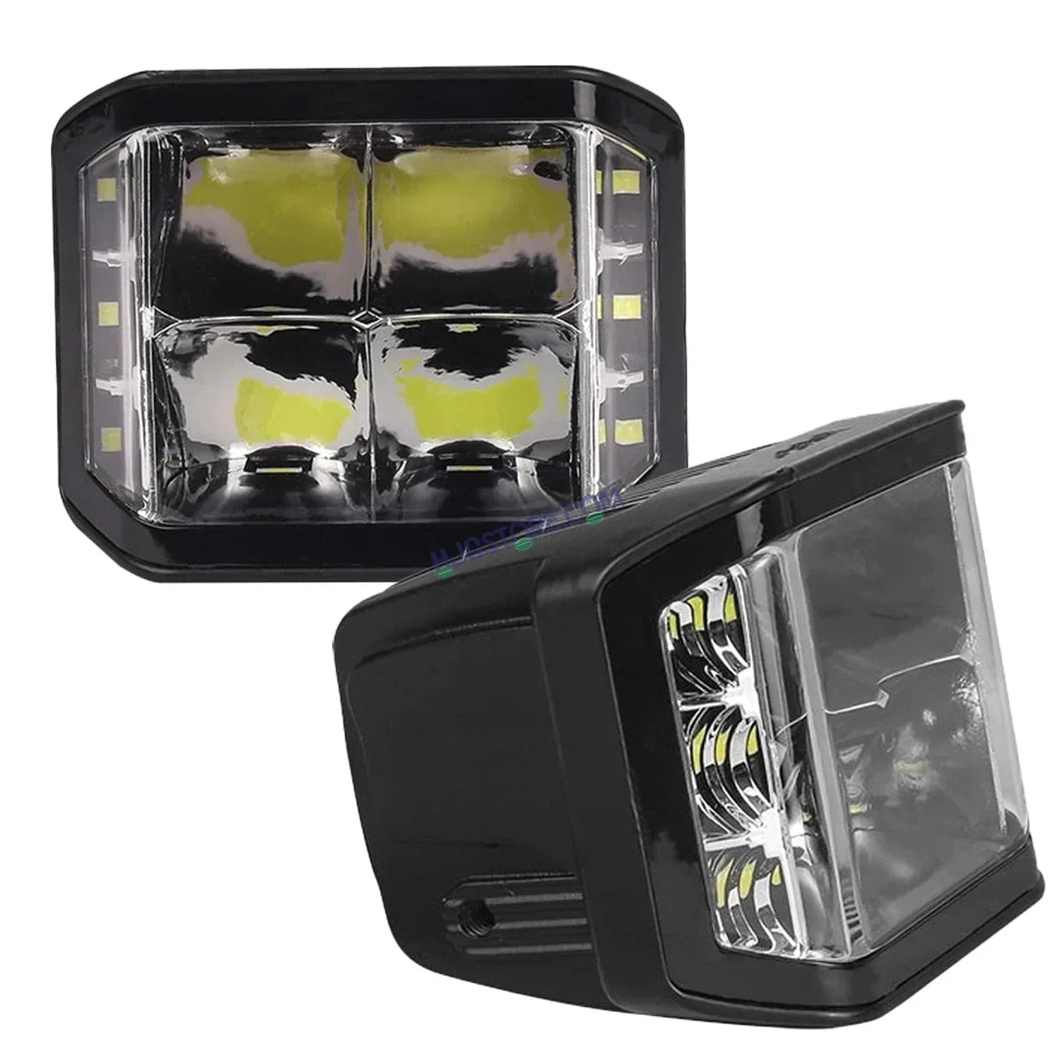 HJG W28 Helao 4x4 Lens CREE Foglight 120W 4x4 Lens Square Edge W28 4 Lens Square Edge 2pc Foglight 120W Foglight Ultra Wide Intensity LED Foglight White CREE Foglight (120W) Universal For All Cars & Bikes LIU HJG W28 Helao 4x4 Lens Foglight Edge Light 2pc - Biker.Store - www.biker.store