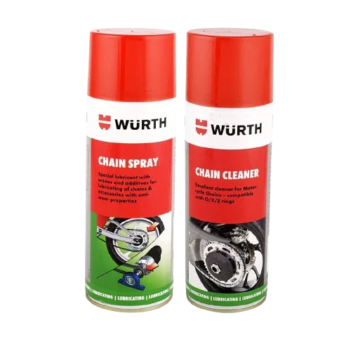 Wurth Combo of Chain Lube Spray and Chain Cleaner Spray (500ml) each - Biker.Store - www.biker.store
