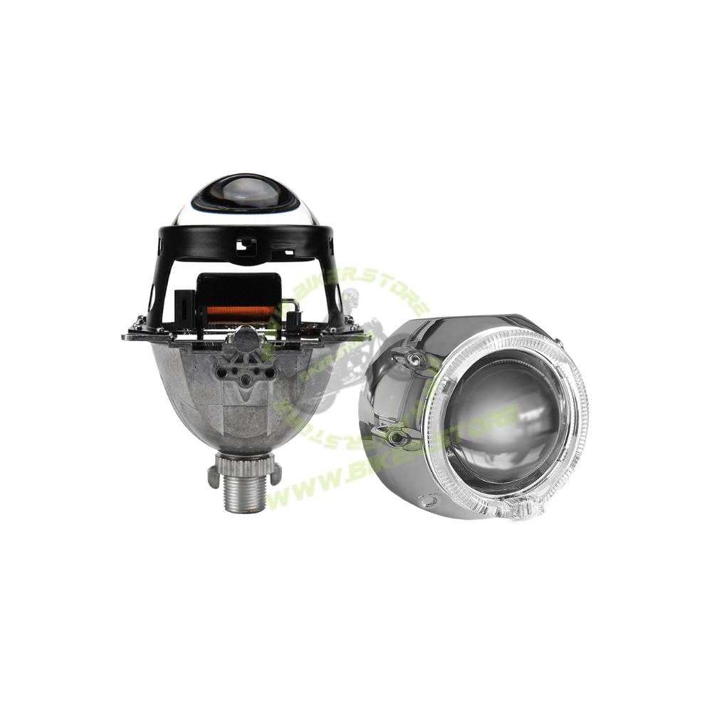 Genome 3.0″ Z-PRO Bi-Xenon Projector (With Silver Bezels, White Halos) 3 Inch Car Foglamp - Biker.Store - www.biker.store