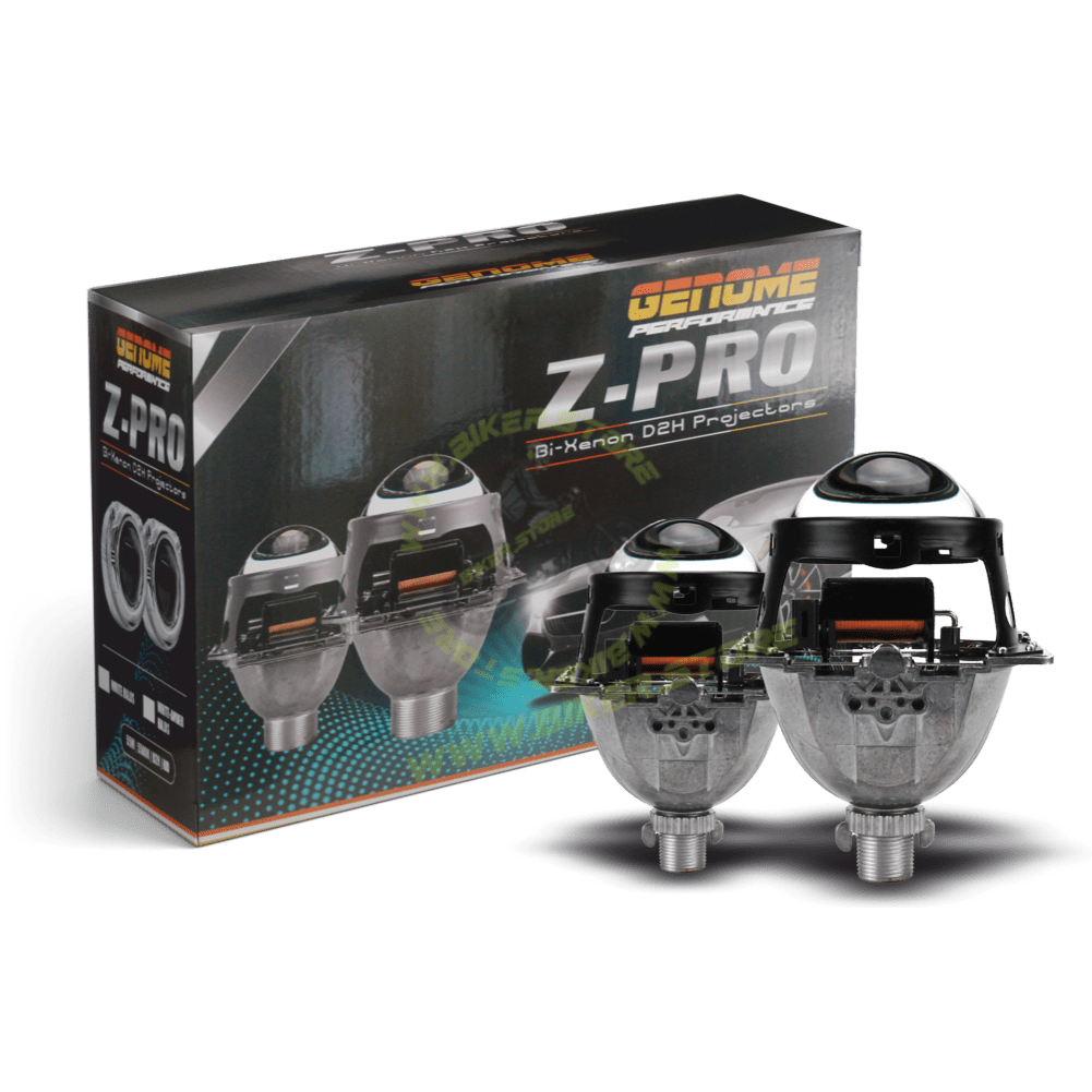 Genome 3.0″ Z-PRO Bi-Xenon Projector (With Silver Bezels, White Halos) 3 Inch Car Foglamp - Biker.Store - www.biker.store