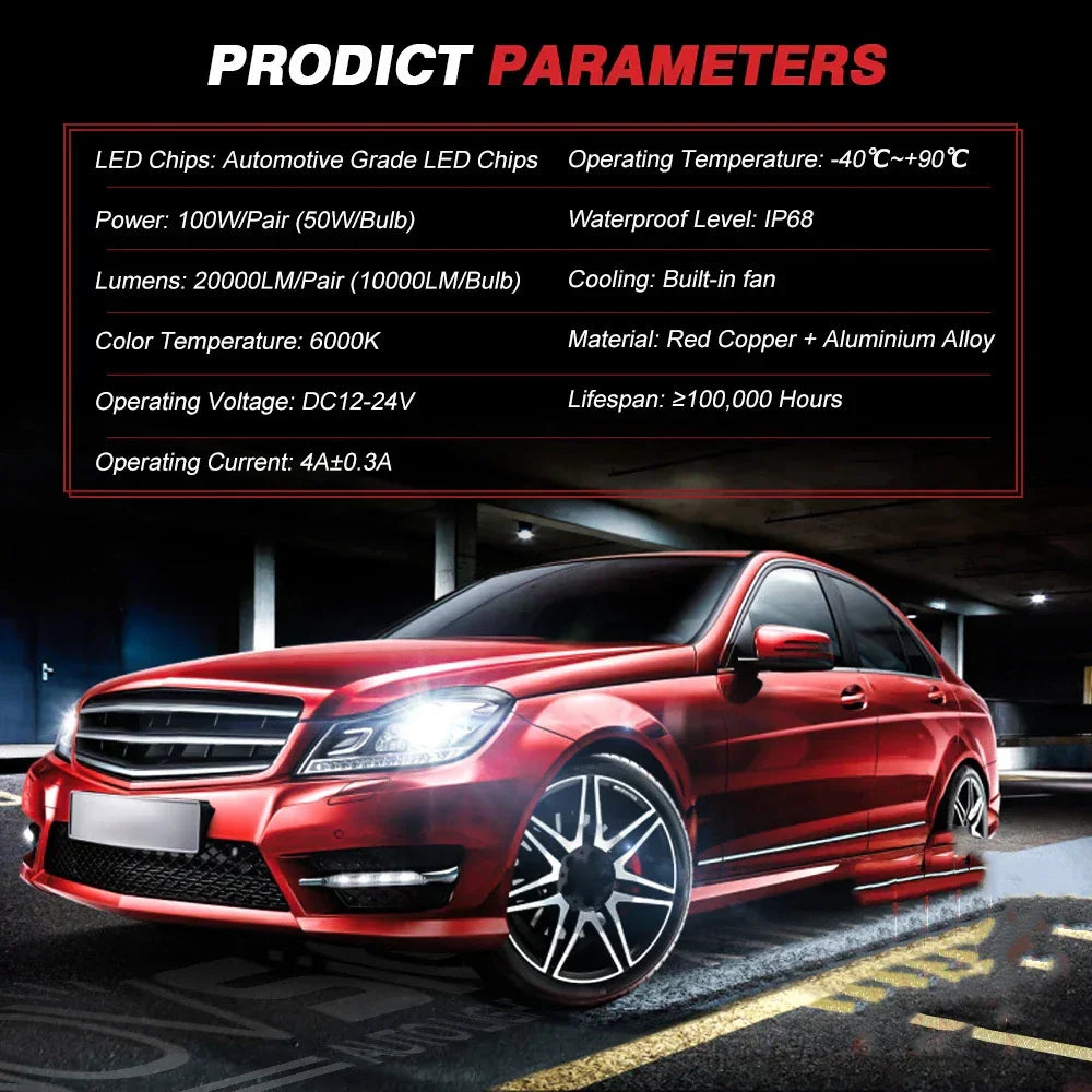 NightEye NOVSIGHT A397-F06 100W 6000K Super Brightness Car Headlights Bulbs H4 Fog Lamp - Biker.Store - www.biker.store