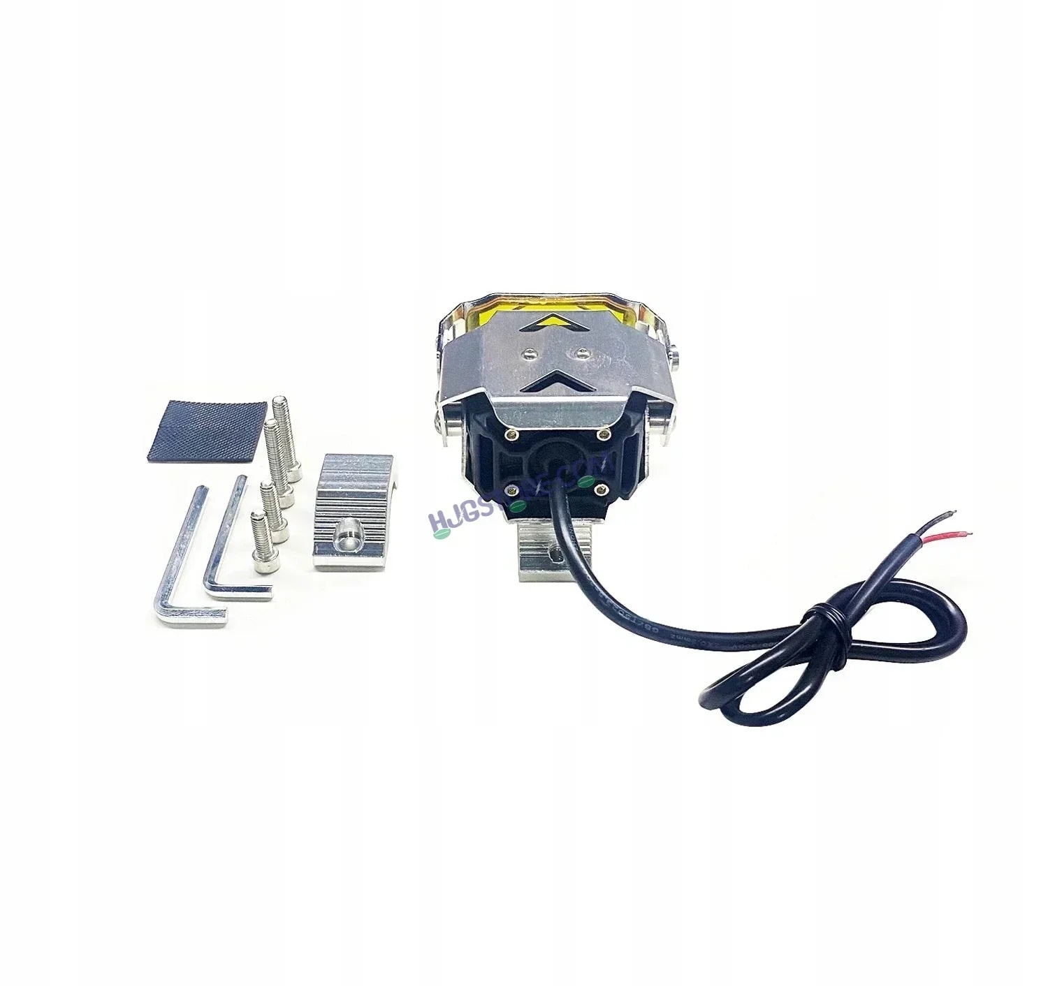 HJG Chrome Transformer Foglight 140W LED Projector with Wiring Kit Slider Yellow Cap Wide Spread White/Yellow 140W 2pc Foglight Ultra Wide Dual Intensity LED Driving Fog Lights 3000K/6500K Universal For All Cars & Bikes, Pack of 2 with Wiring Harness Kit - Biker.Store - www.biker.store