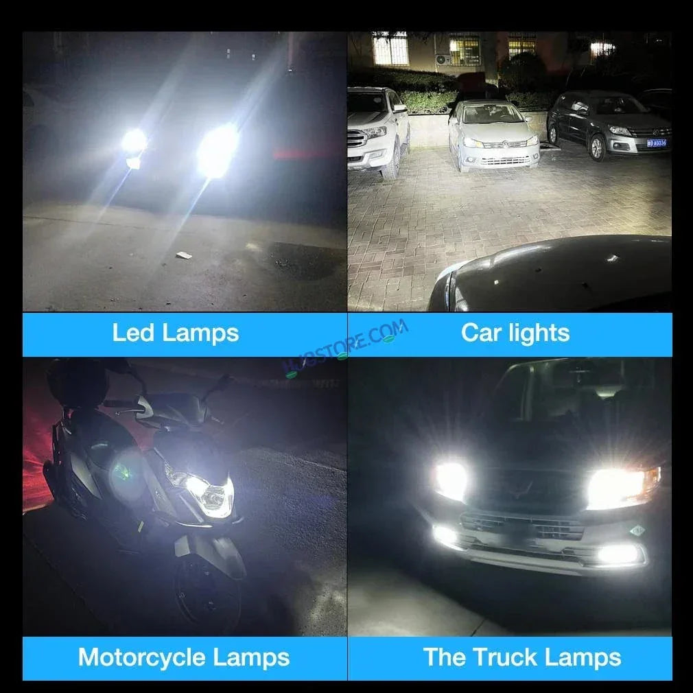 HJG RTD Lens H4 New Model RTD Lens Dual Projector Lens H4 LED Bulb 75W HJG Projector Light H4 LED Mini Projector Lens with Fan Bulb 12000LM Conversion Kit Hi/Lo Beam Headlight 12V/24V for Motorcycle/Car, Set of 1, Red Devil DRL/White Hi/Lo 75W - Biker.Store - www.biker.store