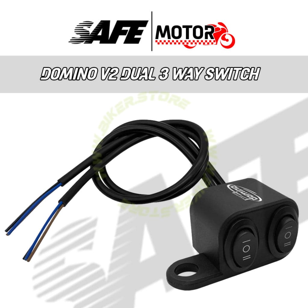 Domino 2 x 3 Way Switch Double On Off On Switch for Motorcycle Handlebar - Biker.Store - www.biker.store