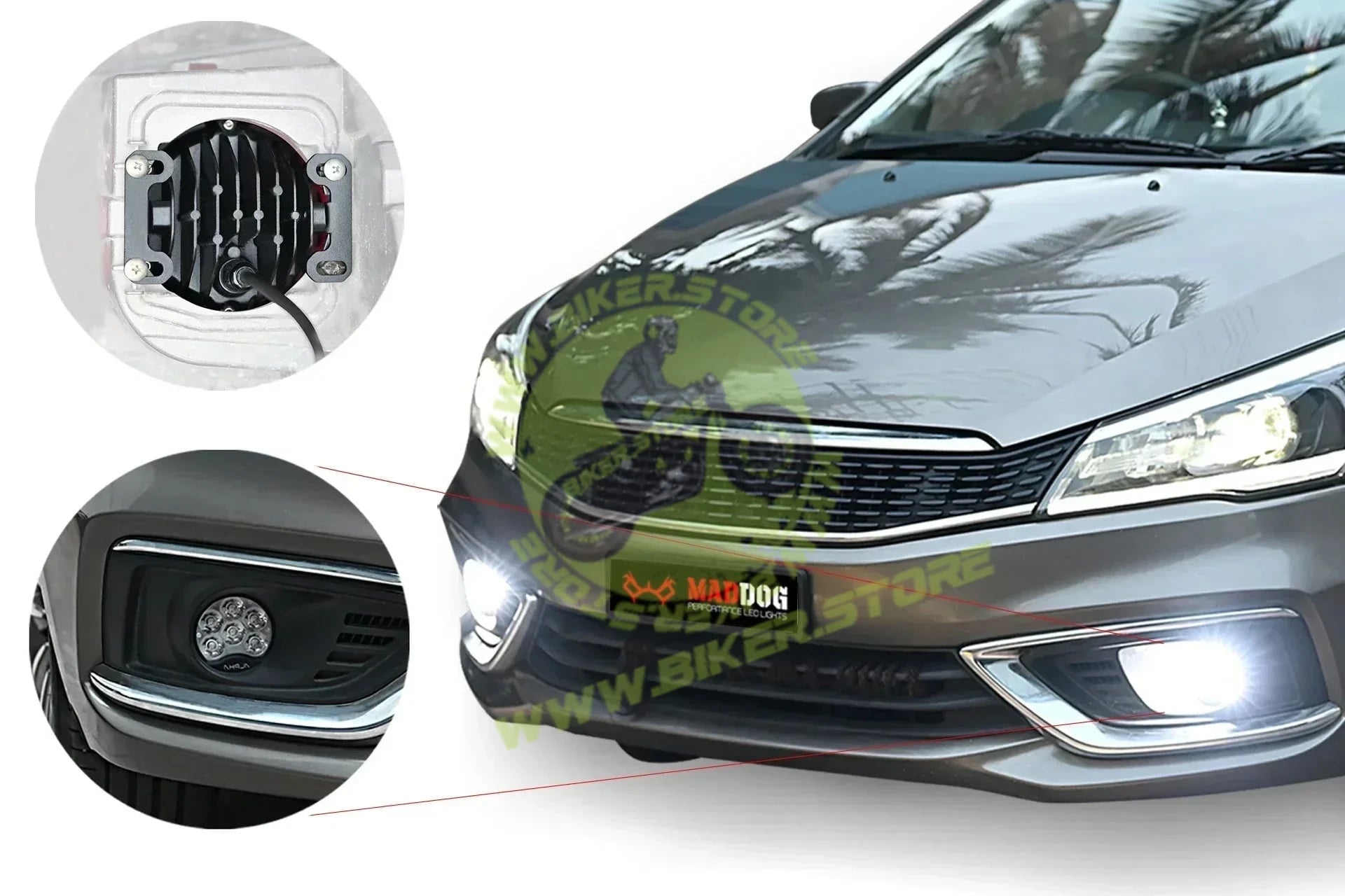 MADDOG ALPHA for Maruti Suzuki Swift, Ciaz, Ertiga, Swift Dzire and XL6 Auxiliary Lights - Biker.Store - www.biker.store
