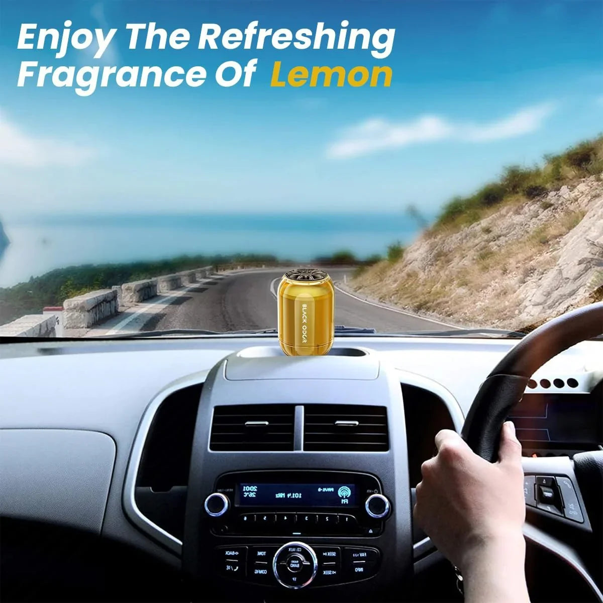 BLACK ODOR BO-8 Lemon Big Size Car Air Freshener – Long-Lasting Natural Oil-Based Fragrance for Car, Home & Office - Biker.Store - www.biker.store