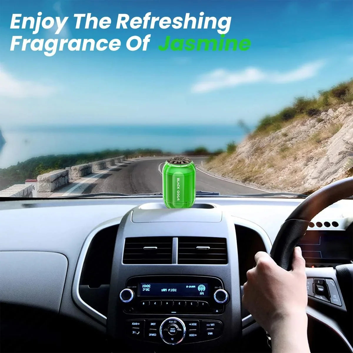 BLACK ODOR BO-8 Jasmine Big Size Car Air Freshener – Long-Lasting Natural Oil-Based Fragrance for Car, Home & Office - Biker.Store - www.biker.store