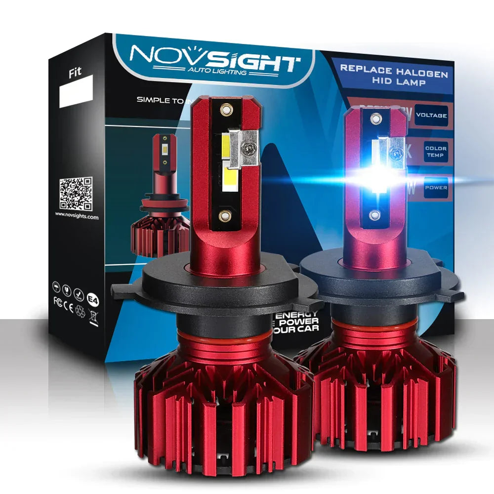 Nighteye 100W LED Headlight Bulbs 2 pc - Novsight H4 NOVSIGHT N11 SERIES H4 LED Headlight Bulbs - Biker.Store - www.biker.store