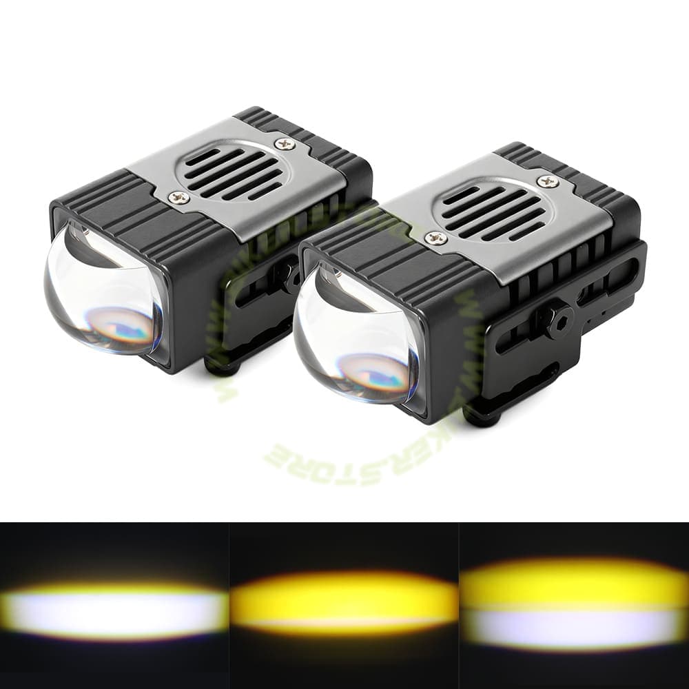 Genome Flash Pro Combo 200W 8-Piece LED Car Grille Lights Kit | 1-Inch Stealth Pods | Dual Color 3000K Yellow Low & 6000K White High Beam | Includes Wireless Remote & Wiring Harness - Biker.Store - www.biker.store