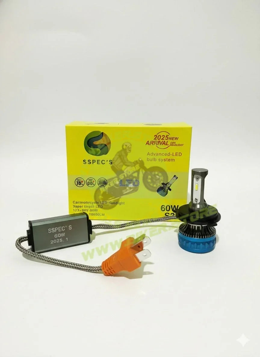 SSPEC 60W H4 Advanced LED Headlight Bulb System (12V-80V) (1 Year Warranty) - Biker.Store - www.biker.store