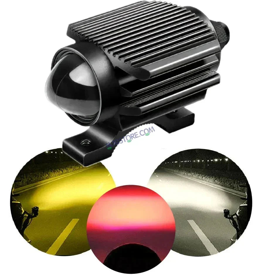 HJG Devil Fly Foglight 40W with Red DRL Mini Fly Foglight Light Red Devil Eye Light Multiple Connecting Red Yellow White Color HJG Mini Devil Fly Foglight, Pack of 1 - Biker.Store - www.biker.store