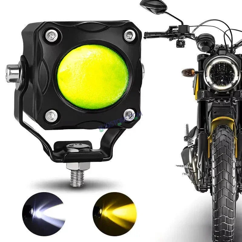 HJG 120W Tri Color Lemon Green Foglight HJG Original Lime Green Mini Drive V6 Red DRL White Yellow Mini Drive Red Devil Eye, Lemon Green Light, White, Yellow Color With Canbus Wiring HJG Lemon Green Tri Color Fog light 120W, 4 Colours, 120W - Biker.Store - www.biker.store
