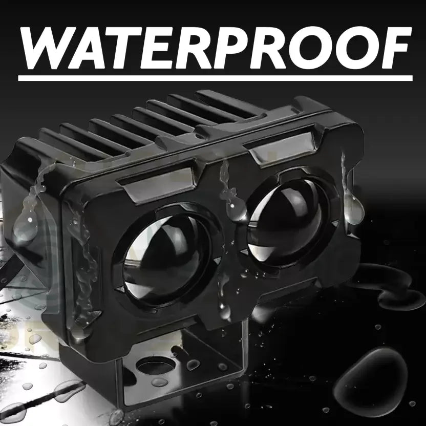 HJG New Model 2 LED Dual Shot 80W Fog Light For Bike/Car/Thar/Jeep ( Cool White, 40W each * 2 = 80W Total ) - Pack of 2 - Biker.Store - www.biker.store