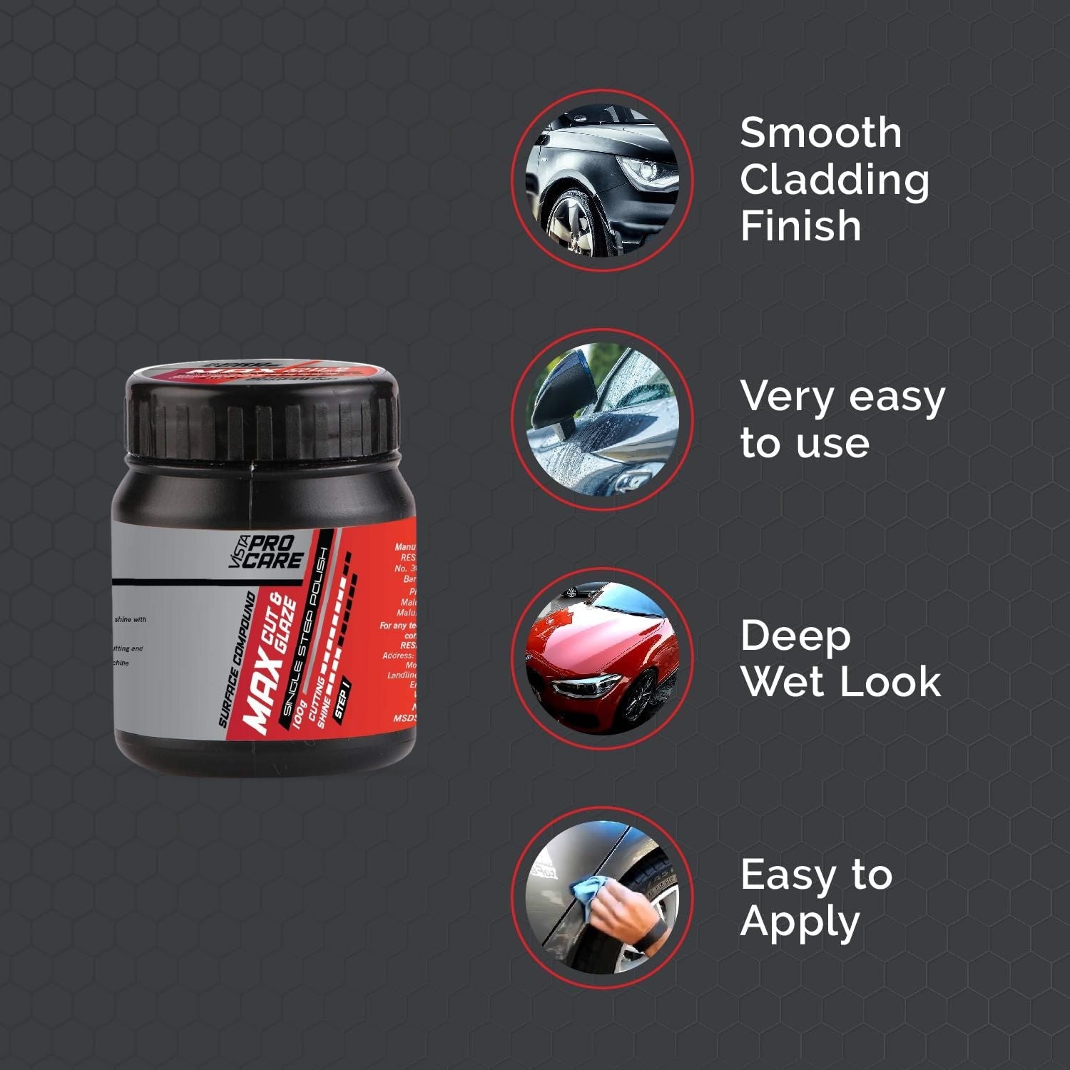 Vista Max Cut & Glaze 100 g | Minor Scratch Remover - Biker.Store - www.biker.store