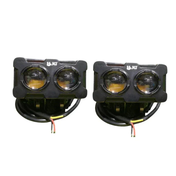 HJG New Model 2 LED Dual Shot 80W Fog Light For Bike/Car/Thar/Jeep ( Cool White, 40W each * 2 = 80W Total ) - Pack of 2 - Biker.Store - www.biker.store