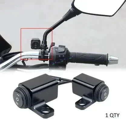 HJG Rear View Mirror Bracket Handlebar Switch Headlight On-Off Switch Handle Bar Grip For Universal For Bike Universal For Bike Mirror-Mount Switch- Waterproof Bike Switch for Fog-Lamps, Headlight, etc (Pack of 1) - Biker.Store - www.biker.store