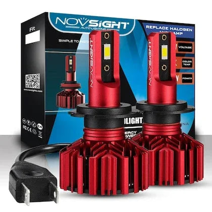 Nighteye 100W LED Headlight Bulbs 2 pc - Novsight H4 NOVSIGHT N11 SERIES H4 LED Headlight Bulbs - Biker.Store - www.biker.store