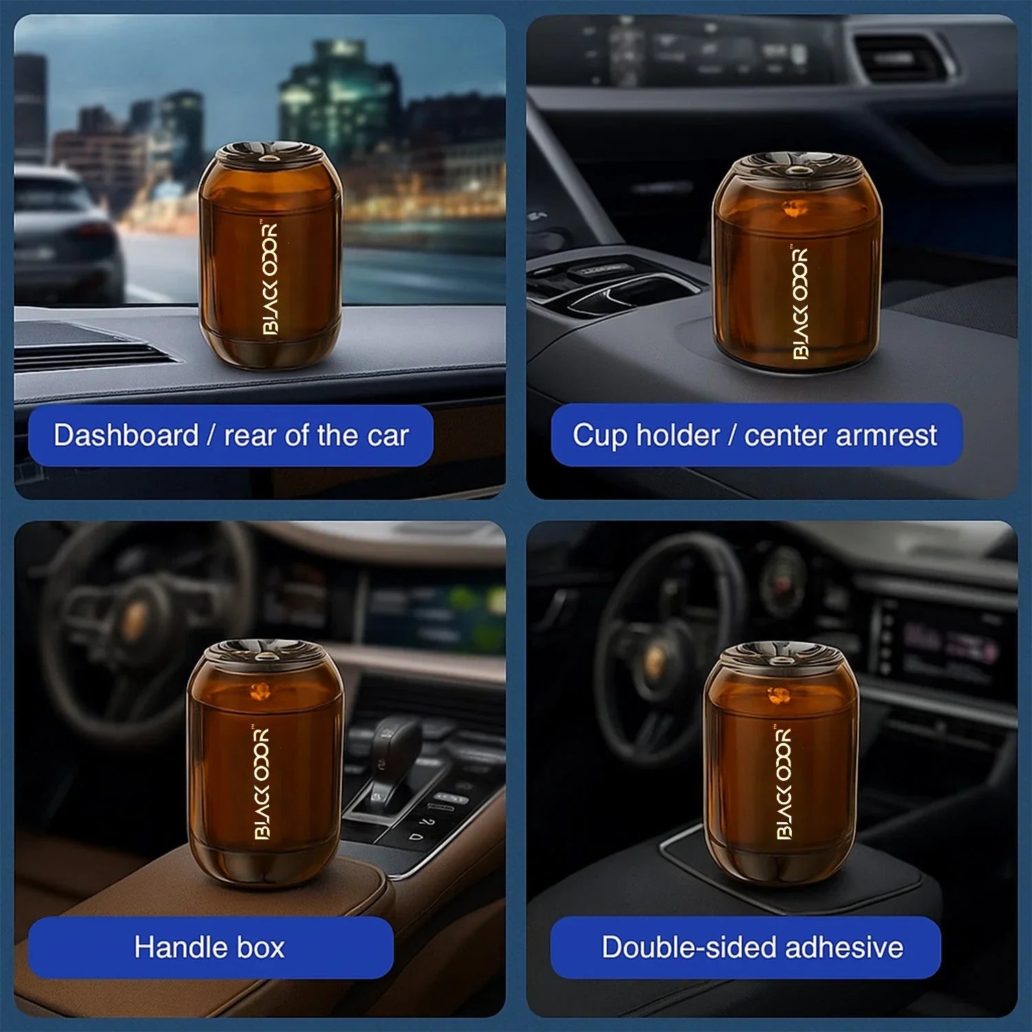 BLACK ODOR BO-8 Oud Wood Big Size Car Air Freshener – Long-Lasting Natural Oil-Based Fragrance for Car, Home & Office - Biker.Store - www.biker.store