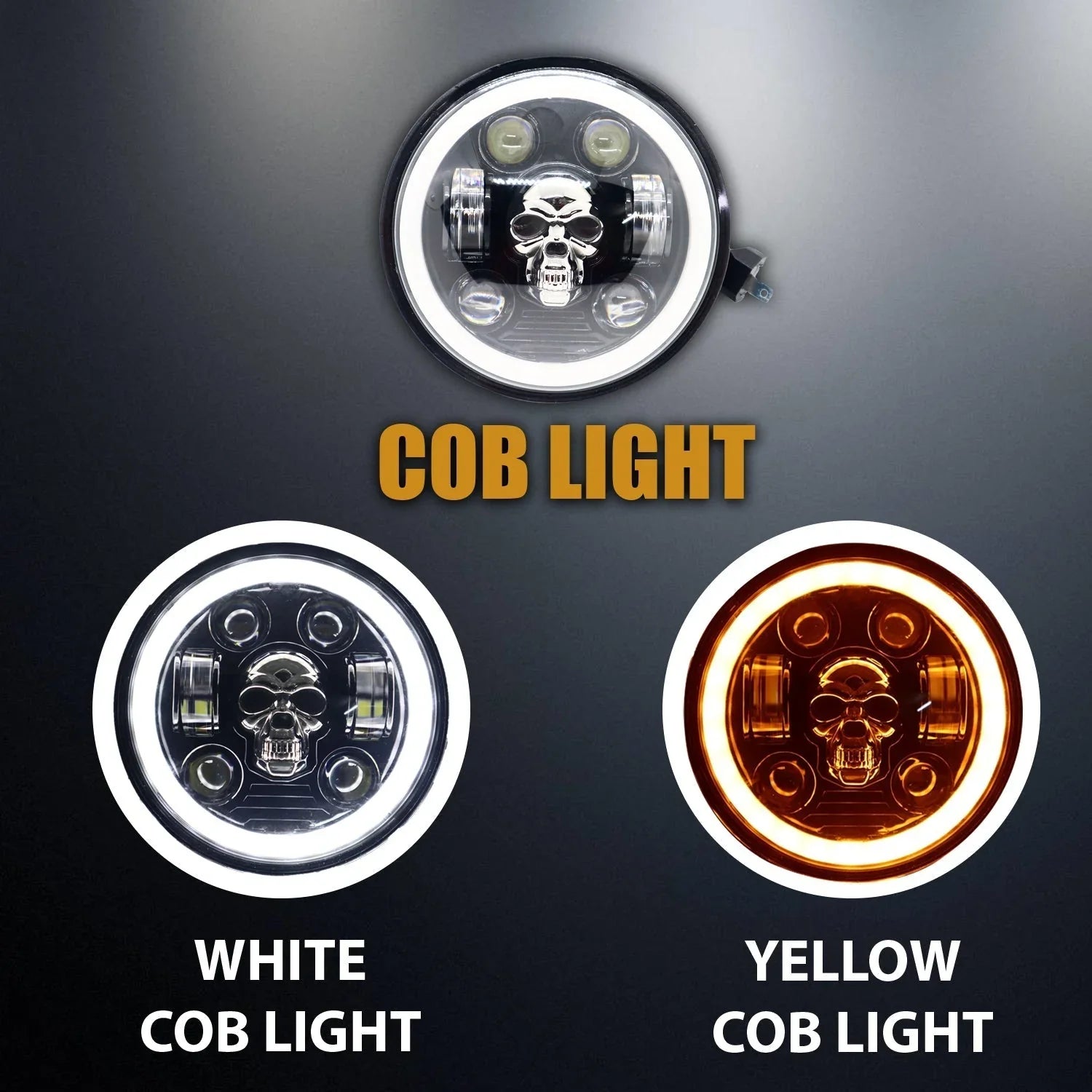 5.75 Inch Round Skull LED Headlight
