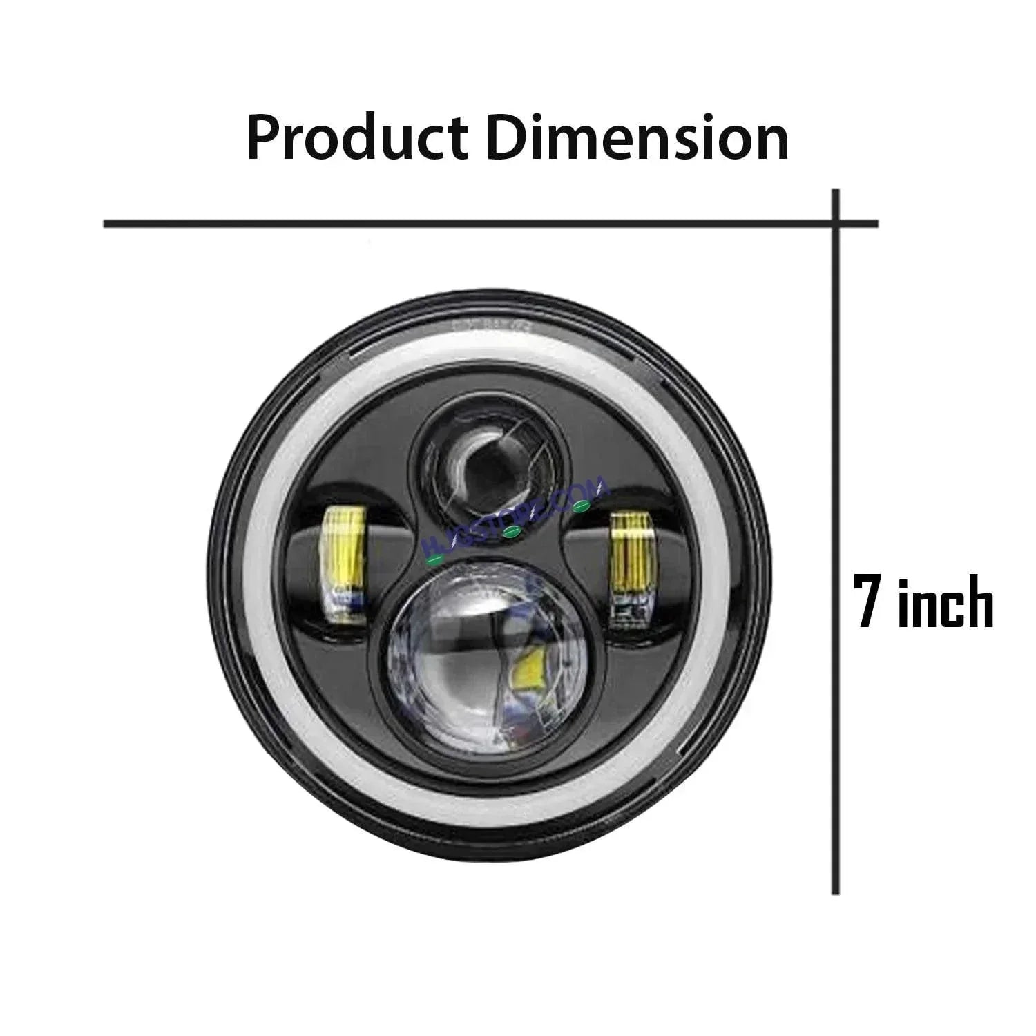 HJG Genuine Full Ring 5.75 Inch LED Headlight with Spotless and Bright DRL Fits in Harley Davidson, Jeep 5.75" (12V-80V DC 75W) - Biker.Store - www.biker.store
