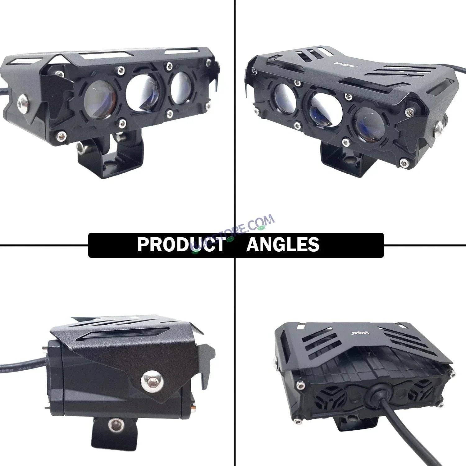 HJG New S75 Triple Projector Lens 180W Foglight Triple LED Projector Fog Lens 180W with Red DRL Foglight Ultra Wide Dual Intensity LED Fog Lights White/Yellow/Red DRL Projector (180W) Universal For All Cars & Bikes LIU HJG S75 Triple Projector Lens - Biker.Store - www.biker.store