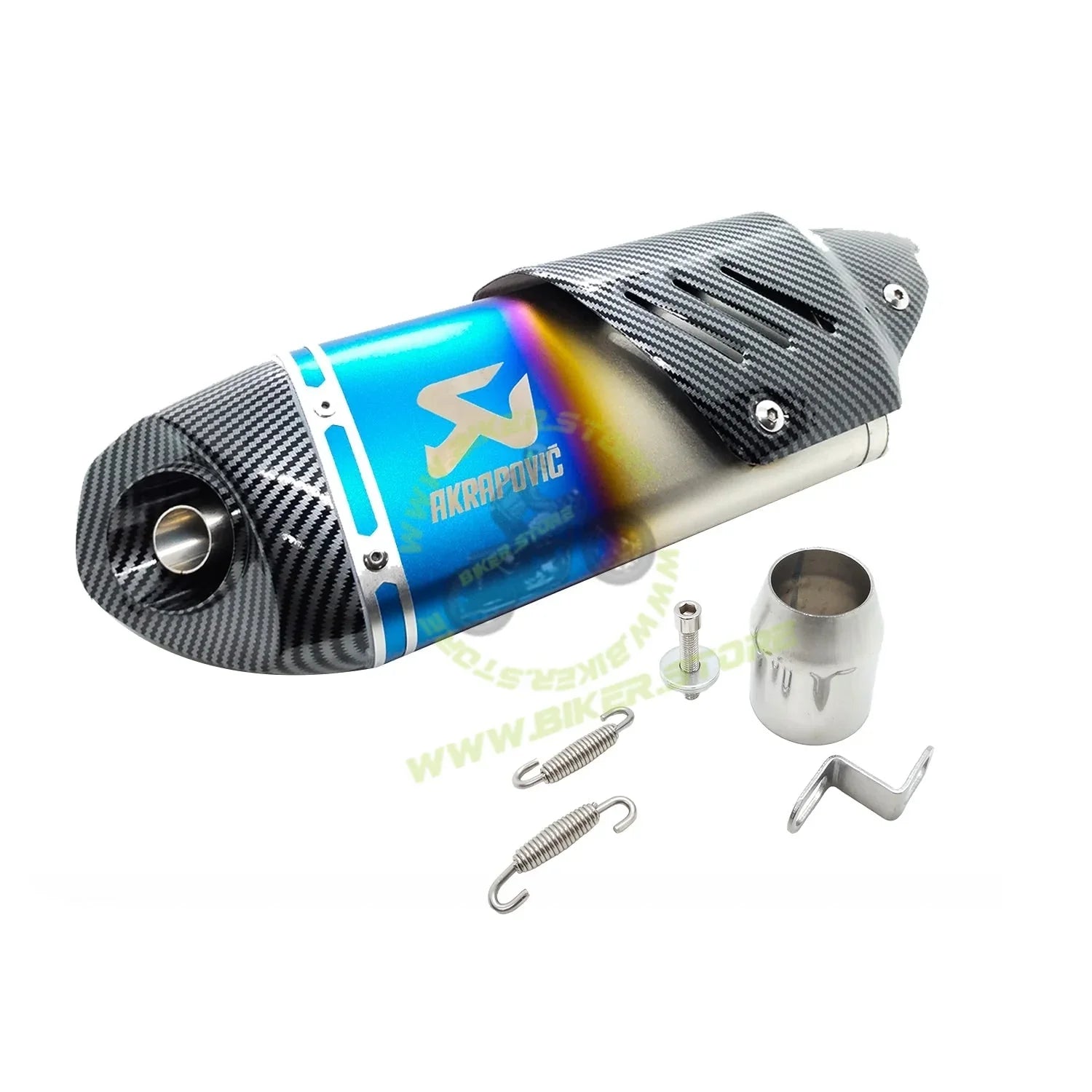 Akrapovic Motorcycle Universal Racing Exhaust for Yamaha R15v3 v2 v1 MT-15 Bajaj KTM Kawasaki Z900 Z800 Ninja (Rainbow Colour) - Biker.Store - www.biker.store