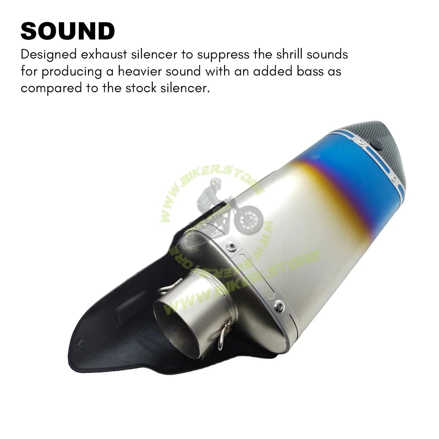 Akrapovic Motorcycle Universal Racing Exhaust for Yamaha R15v3 v2 v1 MT-15 Bajaj KTM Kawasaki Z900 Z800 Ninja (Rainbow Colour) - Biker.Store - www.biker.store